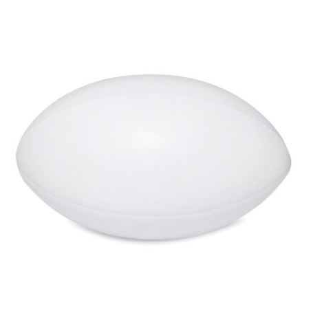 Ballon de rugby anti-stress personnalisé MADERA Matières : PU Couleurs : blanc