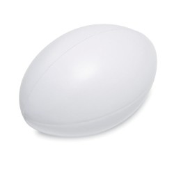 Ballon de rugby anti-stress personnalisé MADERA Matières : PU Couleurs : blanc 2