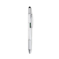 Stylo Bille Multifonction Personnalisé Éco-responsable TOOLPEN Matières : ABS Couleurs : argenté mat