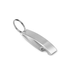 Décapsuleur porte-clés personnalisé - COLOUR TWICES Matières : aluminium Couleurs : argenté marquage laser ultra précis