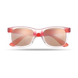 Lunettes de soleil miroir personnalisées - AMERICA TOUCH Matières : Polycarbonate (PC) Couleurs : rouge impression haute définit