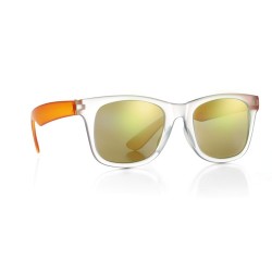 Lunettes de soleil miroir personnalisées - AMERICA TOUCH Matières : Polycarbonate (PC) Couleurs : orange marquage laser ultra pr