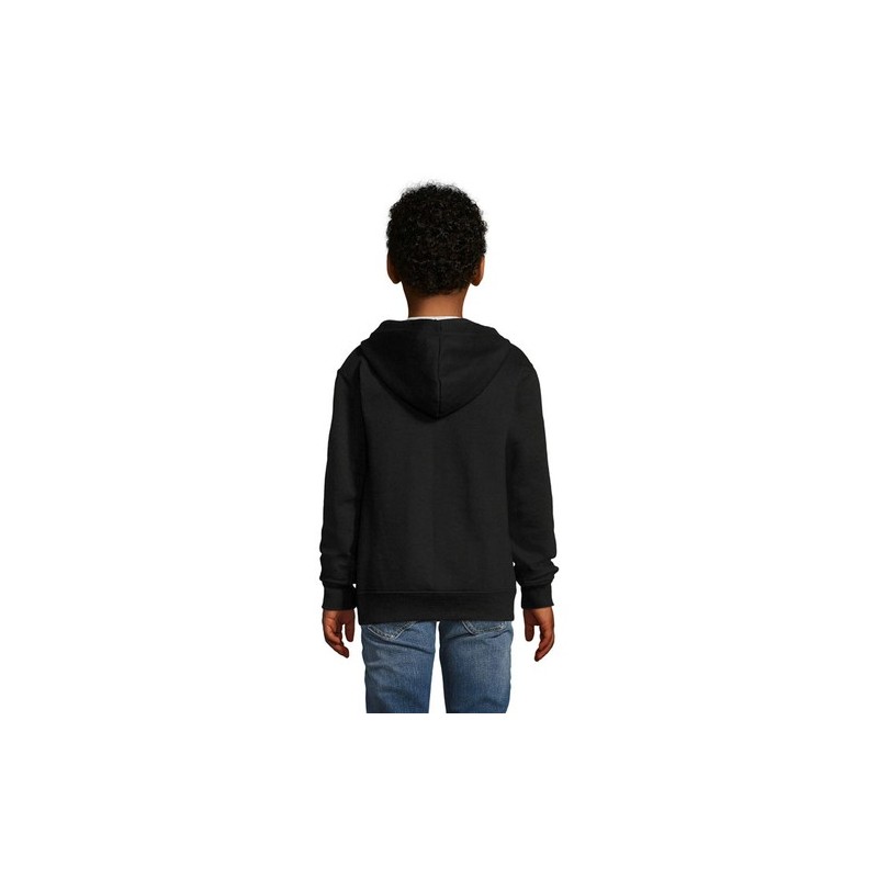 Hoodie Enfant Personnalisé avec Zip et Capuche - STONE KIDS Matières : coton Taille textile : XL Couleurs : noir objet publicita