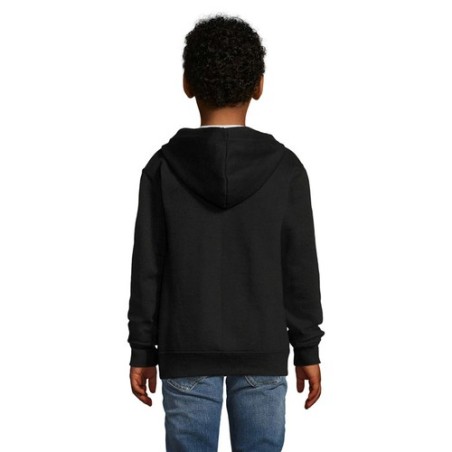 Hoodie Enfant Personnalisé avec Zip et Capuche - STONE KIDS Matières : coton Taille textile : XL Couleurs : noir objet publicita