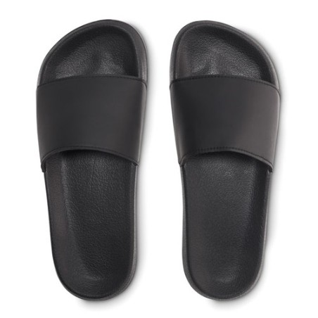 Claquettes antidérapantes personnalisées 46/47 pas cher KOLAM Matières : EVA Couleurs : noir cadeau collaborateur premium