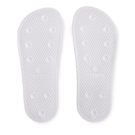 Claquettes antidérapantes personnalisées 46/47 pas cher KOLAM Matières : EVA Couleurs : blanc marquage laser ultra précis