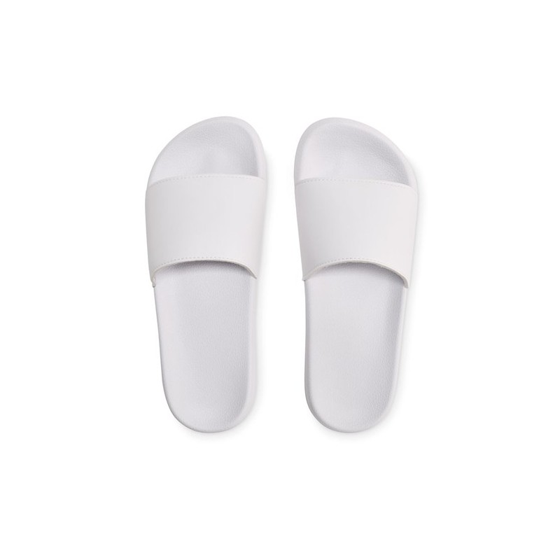 Claquettes antidérapantes personnalisées 46/47 pas cher KOLAM Matières : EVA Couleurs : blanc objet promotionnel éco-responsable