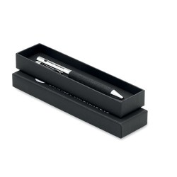 Stylo bille twist en métal personnalisé avec boîte - SCRIBI Matières : acier inoxydable Couleurs : noir impression haute définit