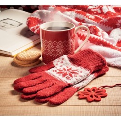 Coffret pratique Hiver avec Mug et Gants - COPITO Matières : céramique Couleurs : rouge livraison express 24h 48h