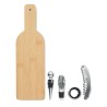 Coffret personnalisé de accessoires à vin en forme de bouteille - VINOVAULT Matières : bambou Couleurs : bois
