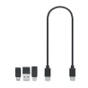 Câbles 3 en 1 personnalisés - Set économique pour tous vos appareils VERSA Matières : bambou Couleurs : bois personnalisable ave