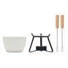 Set à fondue en céramique personnalisée 240 ml - KASE Matières : céramique Couleurs : blanc personnalisable avec votre logo