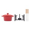 Set à fondue personnalisée 300ml - BIG KASE, idéale pour les cadeaux Matières : céramique Couleurs : rouge personnalisable avec 