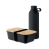 Set personnalisé de 2 pièces  pour le déjeuner : Bouteille et Boîte à Déjeuner EMERALD Couleurs : noir Matières : acier inoxydab