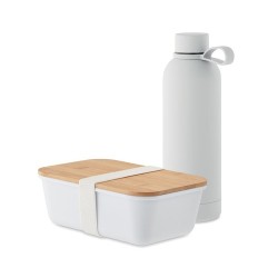 Set personnalisé de 2 pièces  pour le déjeuner : Bouteille et Boîte à Déjeuner EMERALD Couleurs : noir Matières : acier inoxydab 2