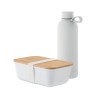 Set personnalisé de 2 pièces  pour le déjeuner : Bouteille et Boîte à Déjeuner EMERALD Couleurs : blanc Matières : acier inoxyda