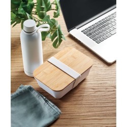 Set personnalisé de 2 pièces  pour le déjeuner : Bouteille et Boîte à Déjeuner EMERALD Couleurs : blanc Matières : acier inoxyda