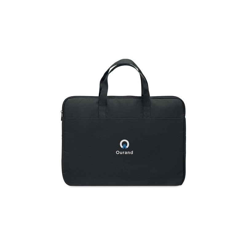 Sacoche personnalisable  pour portable 15" FODRAL Matières : PET recyclé Couleurs : noir goodies publicitaire événementiel