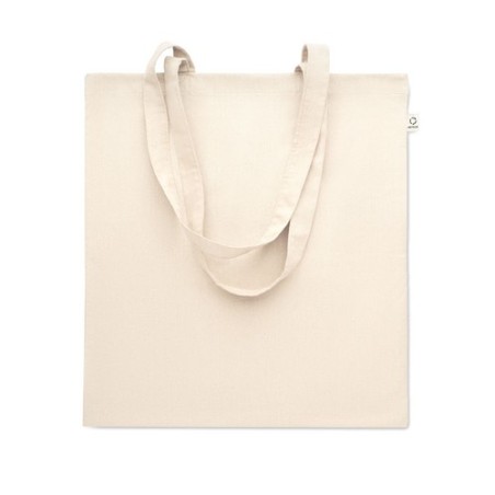 Sac shopping  en coton recyclé personnalisé VIVEKA Matières : coton recyclé Couleurs : beige