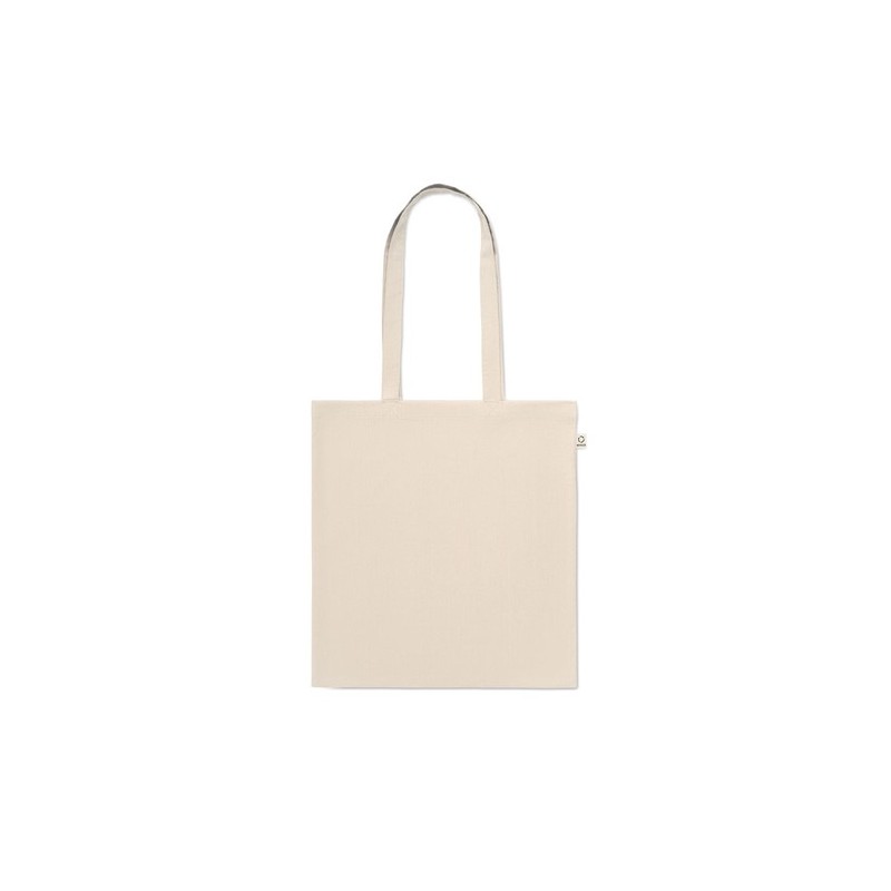 Sac shopping  en coton recyclé personnalisé VIVEKA Matières : coton recyclé Couleurs : beige personnalisable avec votre logo