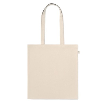 Sac shopping  en coton recyclé personnalisé VIVEKA Matières : coton recyclé Couleurs : beige personnalisable avec votre logo