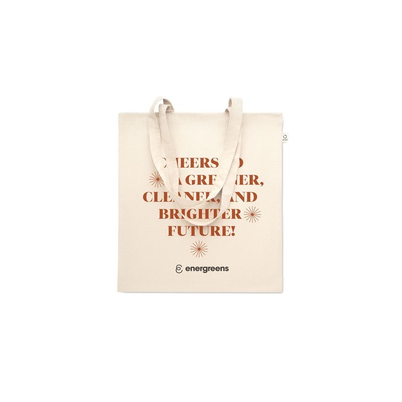 Sac shopping  en coton recyclé personnalisé VIVEKA Matières : coton recyclé Couleurs : beige goodies publicitaire événementiel