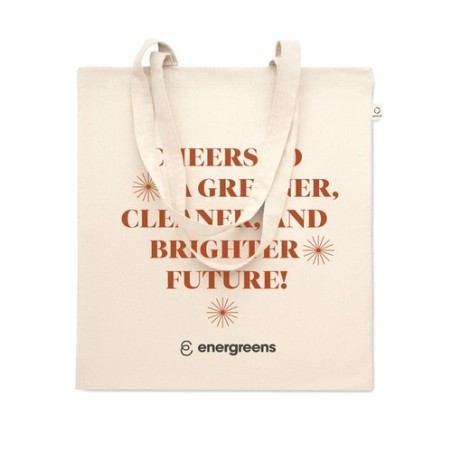 Sac shopping  en coton recyclé personnalisé VIVEKA Matières : coton recyclé Couleurs : beige goodies publicitaire événementiel