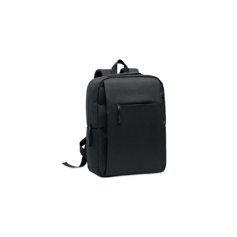 Sac à dos  RPET pour ordinateur personnalisé AKRAOS Matières : PET recyclé Couleurs : noir
