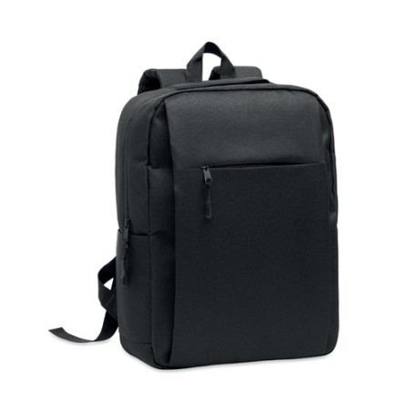 Sac à dos  RPET pour ordinateur personnalisé AKRAOS Matières : PET recyclé Couleurs : noir