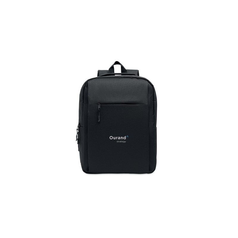 Sac à dos  RPET pour ordinateur personnalisé AKRAOS Matières : PET recyclé Couleurs : noir livraison express 24h 48h