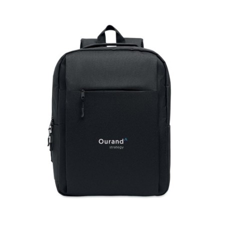 Sac à dos  RPET pour ordinateur personnalisé AKRAOS Matières : PET recyclé Couleurs : noir livraison express 24h 48h