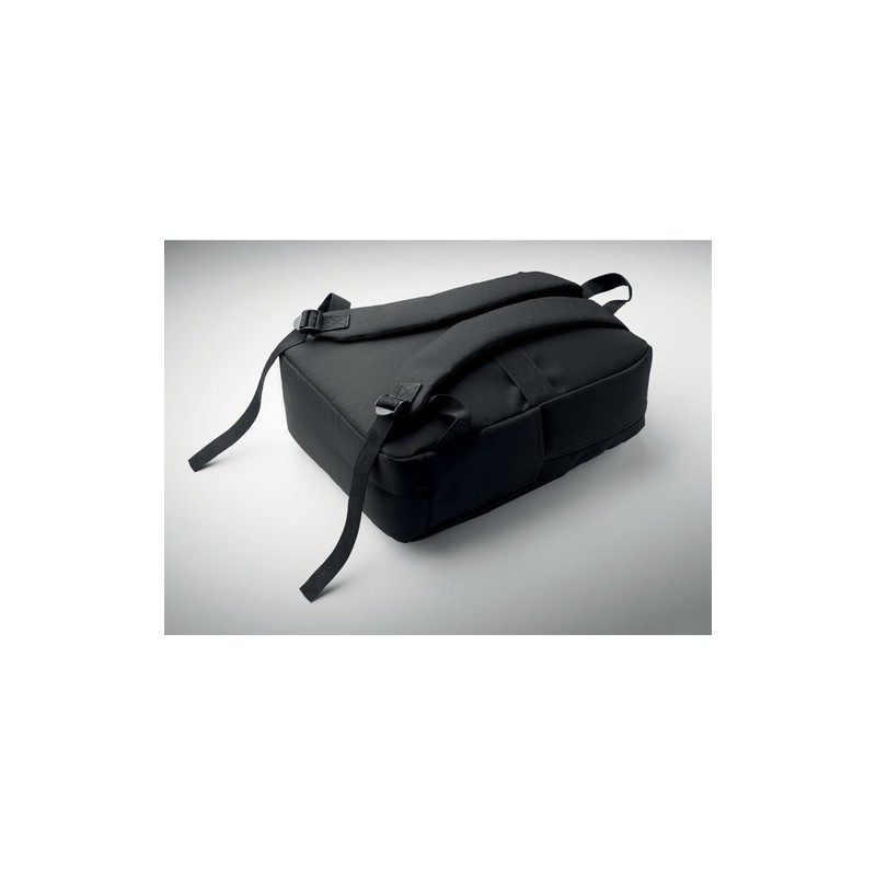 Sac à dos  RPET pour ordinateur personnalisé AKRAOS Matières : PET recyclé Couleurs : noir cadeau client original