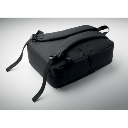 Sac à dos  RPET pour ordinateur personnalisé AKRAOS Matières : PET recyclé Couleurs : noir cadeau client original