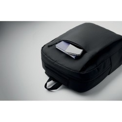 Sac à dos  RPET pour ordinateur personnalisé AKRAOS Matières : PET recyclé Couleurs : noir goodies personnalisé en stock