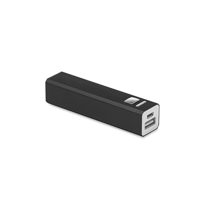 Power bank personnalisé en aluminium - POWERALU Matières : aluminium Couleurs : noir cadeau entreprise pas cher