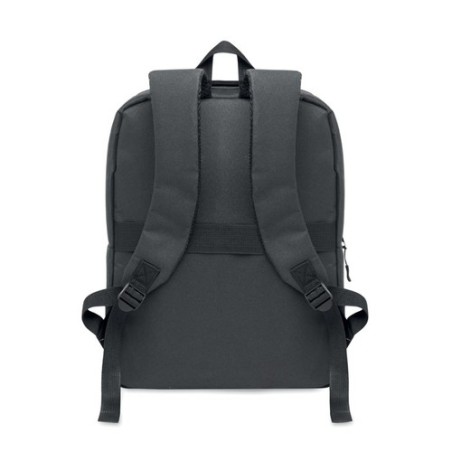 Sac à dos  RPET pour ordinateur personnalisé AKRAOS Matières : PET recyclé Couleurs : pierre impression logo haute qualité