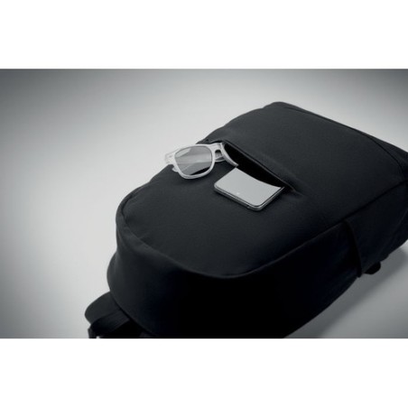 Sac à dos  et pratique 15" personnalisé KOPER BACK Matières : coton recyclé Couleurs : noir objet promotionnel éco-responsable