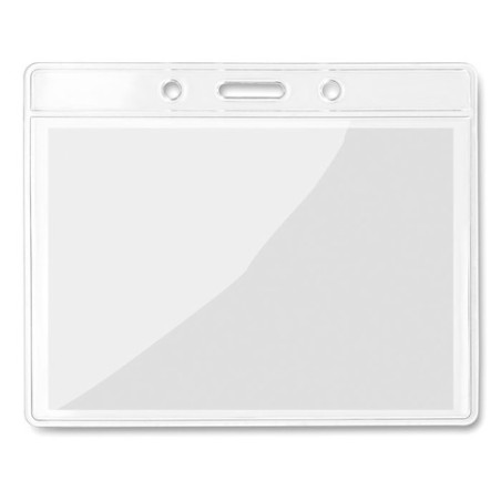 Badge Événement Personnalisé 10x8 cm - BADGY Matières : PVC Couleurs : transparent personnalisable avec votre logo