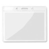 Badge Événement Personnalisé 10x8 cm - BADGY Matières : PVC Couleurs : transparent personnalisable avec votre logo