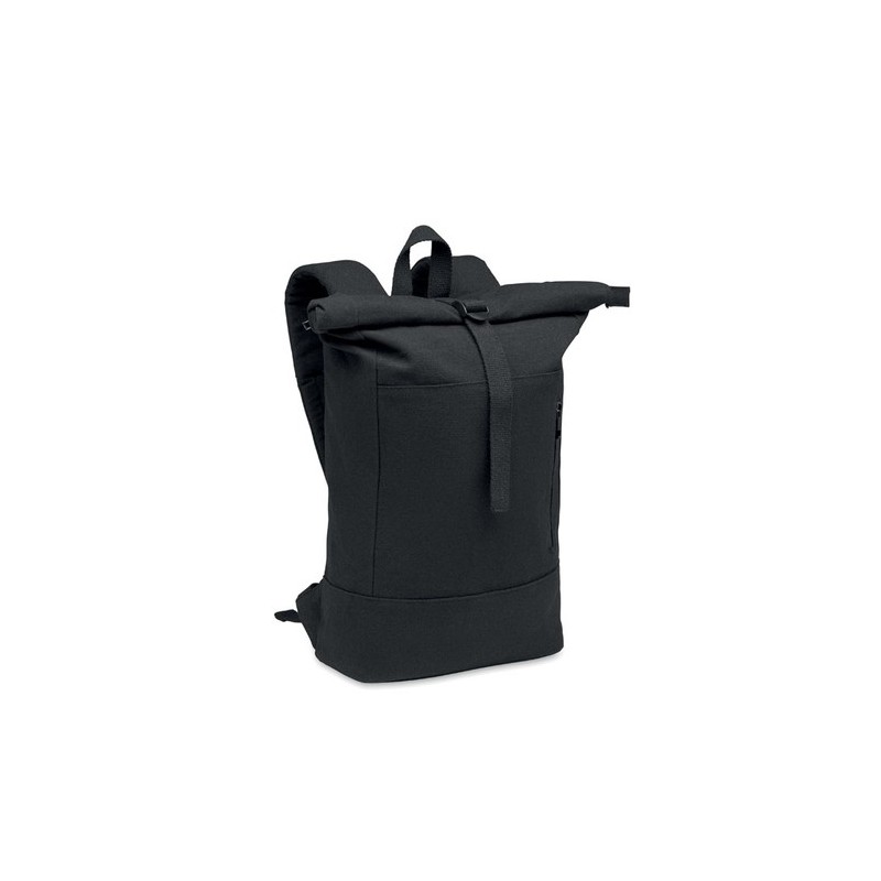 Sac à dos personnalisé  pour ordinateur 15' KOPER ROLL Matières : coton recyclé Couleurs : noir