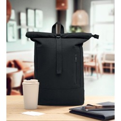 Sac à dos personnalisé  pour ordinateur 15' KOPER ROLL Matières : coton recyclé Couleurs : noir goodies publicitaire événementie
