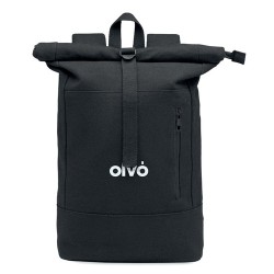 Sac à dos personnalisé  pour ordinateur 15' KOPER ROLL Matières : coton recyclé Couleurs : noir marquage laser ultra précis
