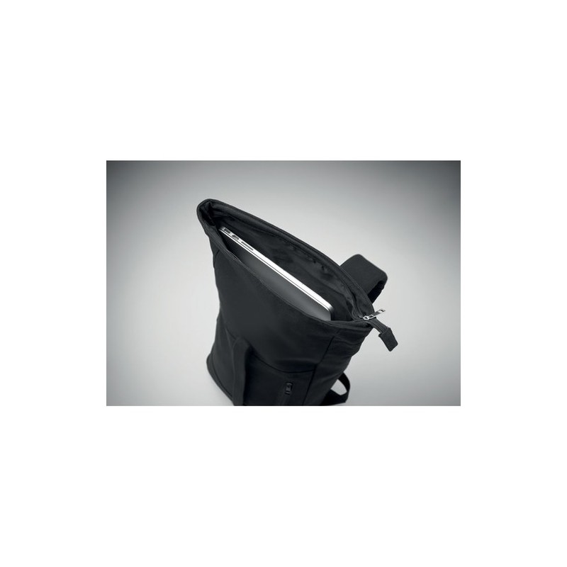 Sac à dos personnalisé  pour ordinateur 15' KOPER ROLL Matières : coton recyclé Couleurs : noir livraison express 24h 48h