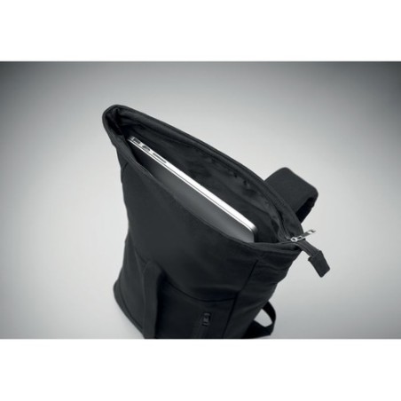 Sac à dos personnalisé  pour ordinateur 15' KOPER ROLL Matières : coton recyclé Couleurs : noir livraison express 24h 48h