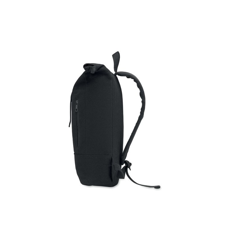 Sac à dos personnalisé  pour ordinateur 15' KOPER ROLL Matières : coton recyclé Couleurs : noir cadeau collaborateur premium