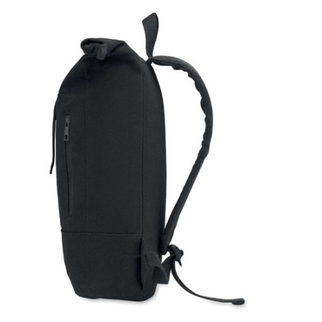 Sac à dos personnalisé  pour ordinateur 15' KOPER ROLL Matières : coton recyclé Couleurs : noir cadeau collaborateur premium