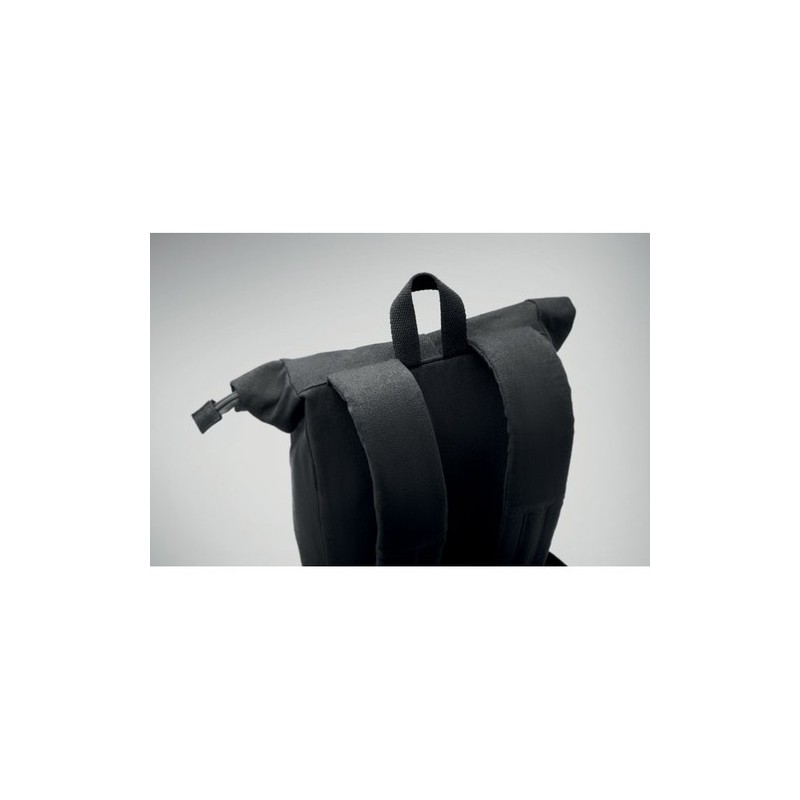 Sac à dos personnalisé  pour ordinateur 15' KOPER ROLL Matières : coton recyclé Couleurs : noir accessoire événementiel unique