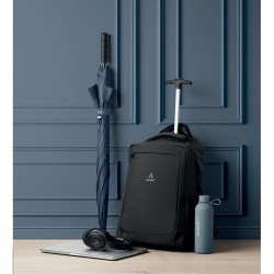 Sac à dos  en RPET 600D personnalisable pas cher - DALVIK Matières : PET recyclé Couleurs : noir marquage laser ultra précis