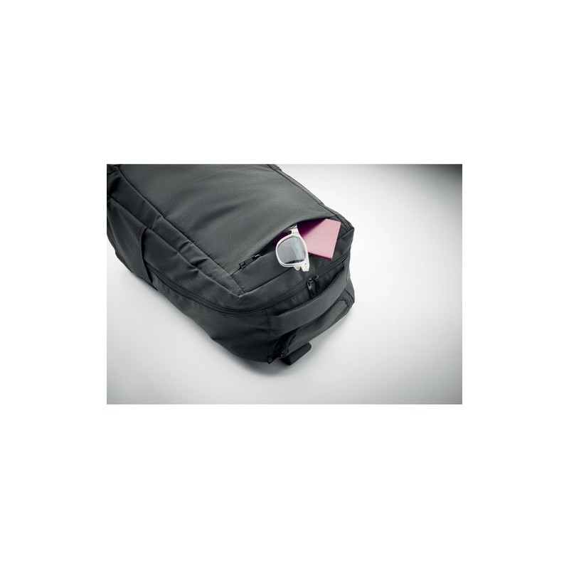Sac à dos  en RPET 600D personnalisable pas cher - DALVIK Matières : PET recyclé Couleurs : noir impression logo haute qualité