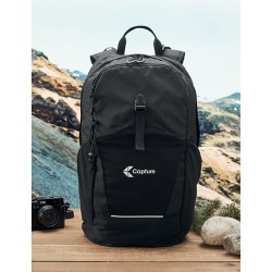 Sac à dos de randonnée personnalisé 18L  BAGGA Matières : PET Couleurs : noir marquage laser ultra précis